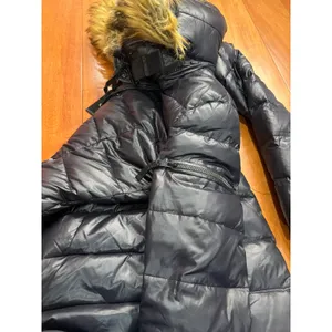 S13 New York Women's Black Chelsea Puffer‎ Down Coat with Faux Fur Trim Hood M thumbnail 9