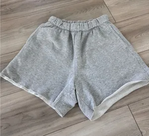 Aerie Gray Fleece Lounge Shorts High Waisted Raw Hem XS thumbnail 1