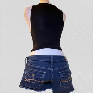 Windsor Graphic Tank Top Womens Small Black Whiskey Lace Up Front Vintage Style thumbnail 7