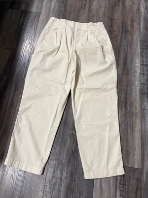 Abercrombie & Fitch Pleated Cream Trousers 27 thumbnail 3