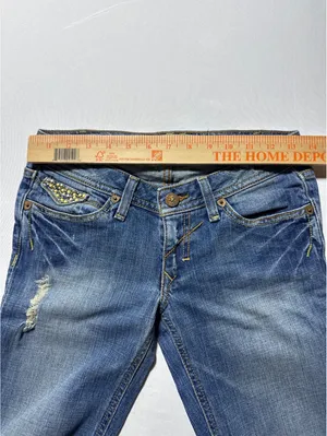 J & Company Flared Blue Jeans with Studded Pockets - Size 25 thumbnail 7