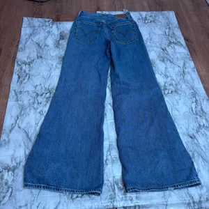 Levi's Premium High Loose Flare Denim Jeans Distressed high rise size 25 western thumbnail 9