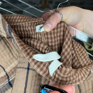 Aerie | women brown plaid shorts thumbnail 7