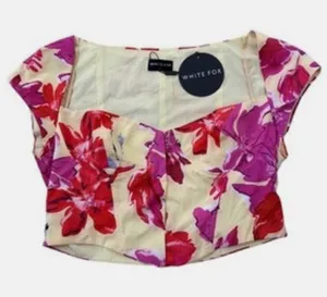 White Fox Boutique Spring Fling Bustier in Lemon Wildflower size medium thumbnail 1