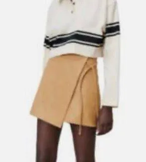 High waist faux leather wrap skort size M thumbnail 5