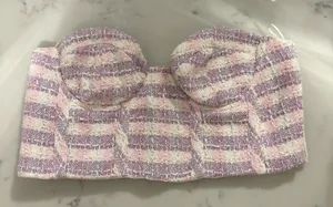 Zara corset top cotton candy color thumbnail 1