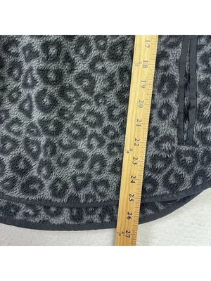 Abercrombie & Fitch Snap-Up Fleece Leopard Print Pullover Asymmetrical Sz Medium thumbnail 11