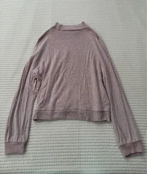 Women’s Lightweight Mock Neck Pullover Sweater - Dusty Pink Size S thumbnail 2