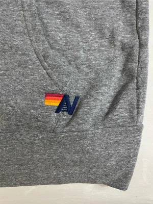 Aviator Nation 5 Stripe Full Zipper Hoodie Heather Grey Size XS Unisex New thumbnail 6