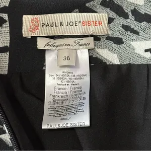 Paul & Joe Sister Vintage Women’s Size 36 2 Black White RARE Cat Print Skirt thumbnail 6