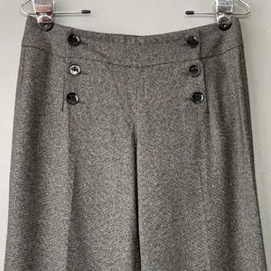 Express Design Studio Trousers Size 4 Twee Wide Leg Wool Pants Y2K 90s Academia thumbnail 4
