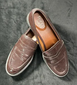 Franco Sarto Brown Patent Leather Lug Sole Penny Loafers Size 9.5M thumbnail 1