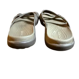 Crocs Meleen Twist Sandals Womens 7 Espresso Brown Tan Slide Strappy Comfort thumbnail 2