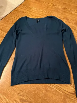 Takeout size large V neck navy sweater Blue thumbnail 4