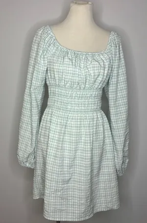 Leyden- Blue & White Gingham Long Sleeve Dress thumbnail 1