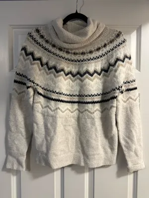 Loft Fair Isle Cowl Neck Sweater thumbnail 1