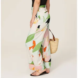 Great Jones Pants Wide Leg Multi Floral size 4 coastal Beachy resortwear Flowy‎ thumbnail 12