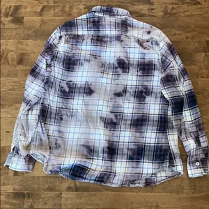 Bleach dyed vintage flannel shirt thumbnail 5