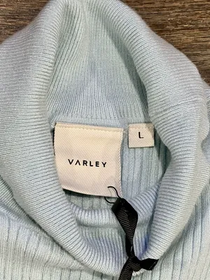 VARLEY Anastasia Rib Knit Mock Neck Tank - Winter Sky (Light Blue) - Large - NWT thumbnail 7