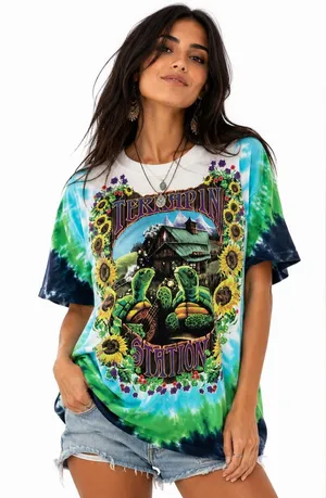 Liquid Blue Terrapin Station Grateful Dead Tie Dye T Shirt Medium Turtle Graphic thumbnail 1