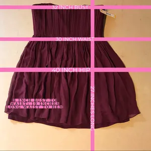 Alice & Olivia Burgundy Silk Chiffon Strapless "Mckell" Dress (10) thumbnail 12