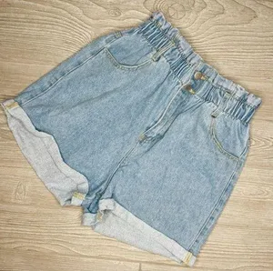 Love tree high waisted ruffle vintage inspired shorts light wash denim sz medium thumbnail 1