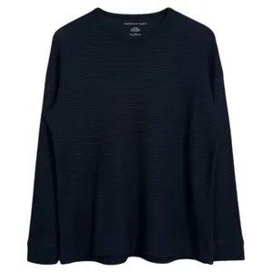 American‎ Eagle Outfitters Navy Blue Waffle Knit Long Sleeve Top Women's S thumbnail 1