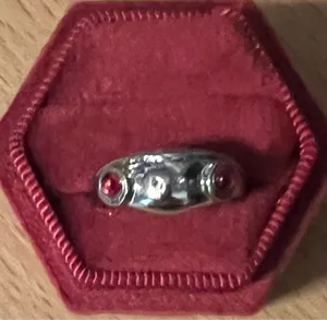 Women’s Stainless Steel Silver Embellished Ring Size 6 NWT thumbnail 1