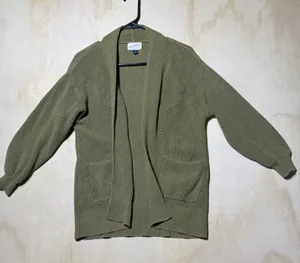Universal Threads Womens XS Olive Green Chunky Knit Open Front Cardigan Sweater thumbnail 1