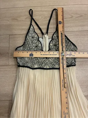 Free People Belle of the Ball Maxi Dress Leather Chiffon Halter Size 6 *READ thumbnail 4