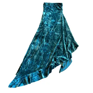 Silence + Noise Luna Velvet Midi Dress High Slit Strapless Flowy Size XS NWT thumbnail 8
