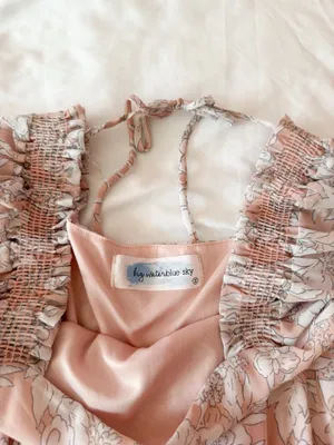 Lucy in the Sky Big Waterblue Sky Pink And White Floral Ruffle Mini Dress Size Small thumbnail 3