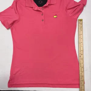 Magnolia Lane Tech Masters‎ Solid Pink Preppy Designer Athletic Polo Golf Shirt thumbnail 8