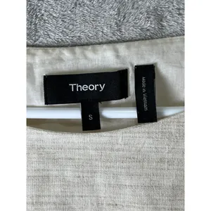 Theory Panel Shift Dress Sharkskin Crunch Linen Blend Short Sleeve Shift Dress S thumbnail 5