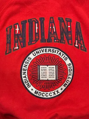 Vintage Indiana University IU Crewneck Sweatshirt Hanes 80s 90s Large thumbnail 3
