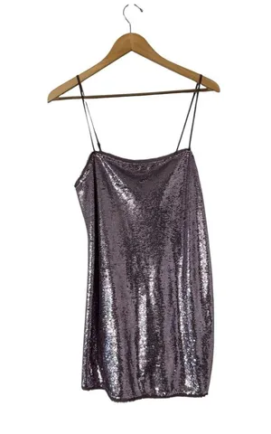 FREE PEOPLE Intimately Time To Shine Sequin Purple Slip Mini Dress thumbnail 3