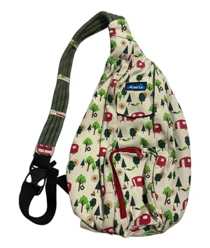 Kavu Rope Bag 20" Cotton Canvas Pattern Cross Body Hiking Travel thumbnail 1