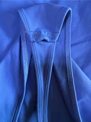 Aritzia Original Contour Headway Square Neck Bodysuit long sleeve Blue XL thumbnail 6