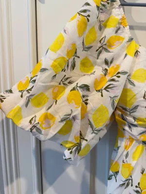 NWT Trixxi Yellow and White Lemon Tiered Puff Sleeve Mini Dress thumbnail 4
