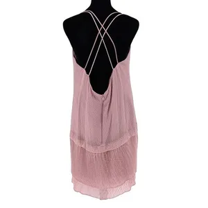 Symbiose by‎ Linda A Mini Dress Womens Medium Rose Pink Coquette Pleated Y2K thumbnail 5