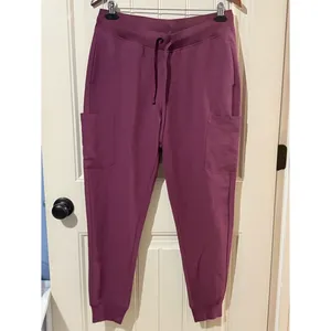 Mandala Maroon Cargo Scrubs Pants Pink Size M thumbnail 2