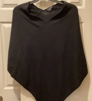 Phenix Classic Black Cashmere Poncho O/S thumbnail 1