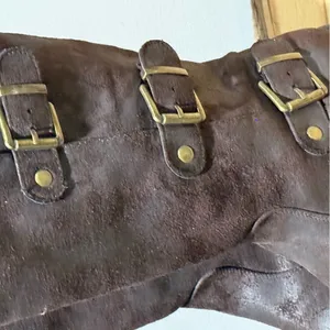 Ruff Hewn Maya Dark Brown Faux Suede‎ Moto Boots Size 8 A37 thumbnail 3