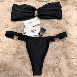 Outcast Clothing Denver Bikini Set Black Gold O Ring Hardware Swim thumbnail 4