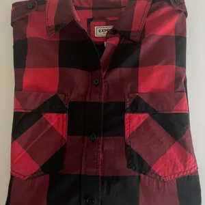Vintage Express Red & Black Plaid Button-Up Shirt (Minor Flaw) thumbnail 5