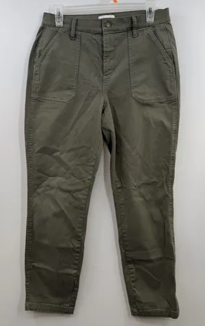 Evereve Payton Utility Pants Womens 28 Olive Green High Rise Ankle Slit thumbnail 1