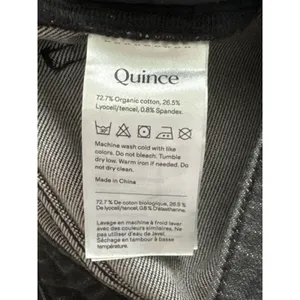Quince Black Organic Cotton Tencel Straight Leg Jeans Womens Size 26 Faded Denim thumbnail 6