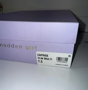 Madden Girl Caprise Block Heel Sandals White Yellow Floral thumbnail 10