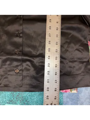 Reformation NWT SILK $148 Woman’s S Hanson Black Satin Button-Up Top Size Small thumbnail 10