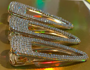 Jumbo Bedazzled Hair Clips Gold thumbnail 2